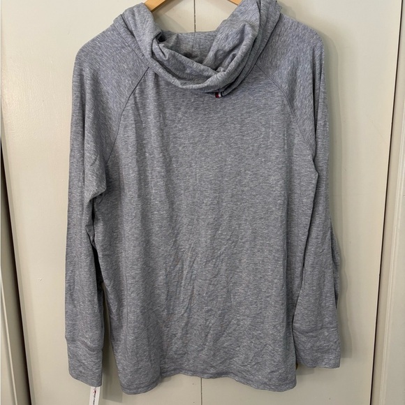 Tommy Hilfiger Men's Gray Shirt Hoodie with Red and White Stripes - Picture 4 of 4